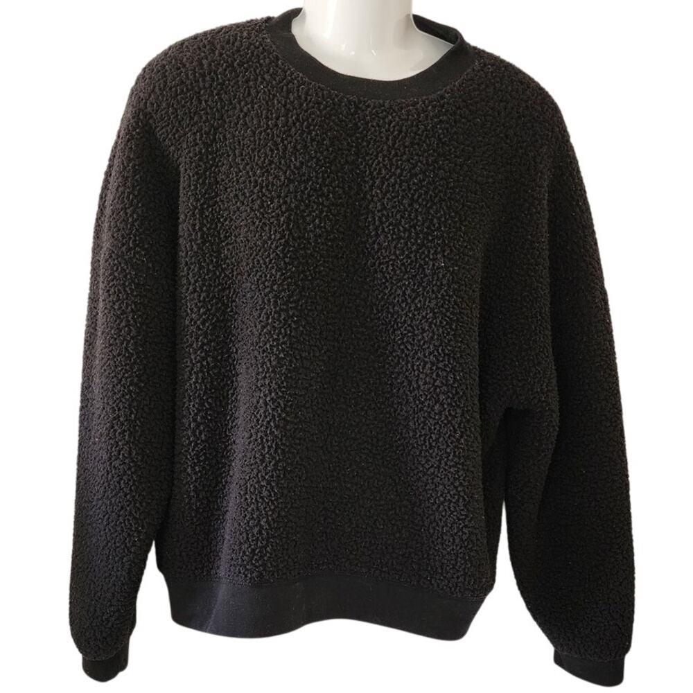 Secret Treasures Sleepwear Black Faux Fur Sweatshirt/ Sleep Shirt XL Size 16-18